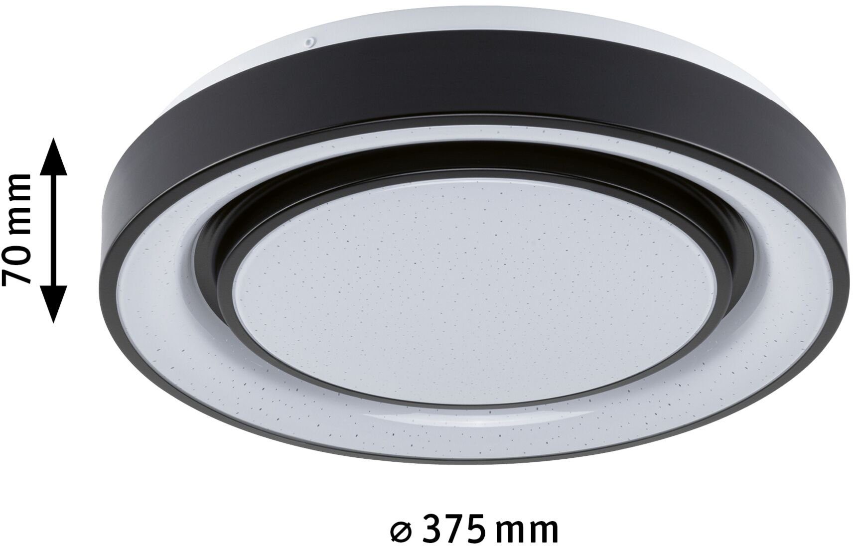 Paulmann LED Deckenleuchte Rainbow 375mm Dynamic 22W TunableWhite Weiß/Schwarz fest LED integriert, Tageslichtweiß, RGBW 230V