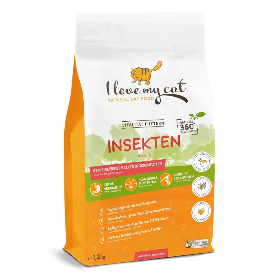 Bellfor I love my cat Sparset Insektenprotein für Katzen - Trocken- und Nassfu, für: Katzen