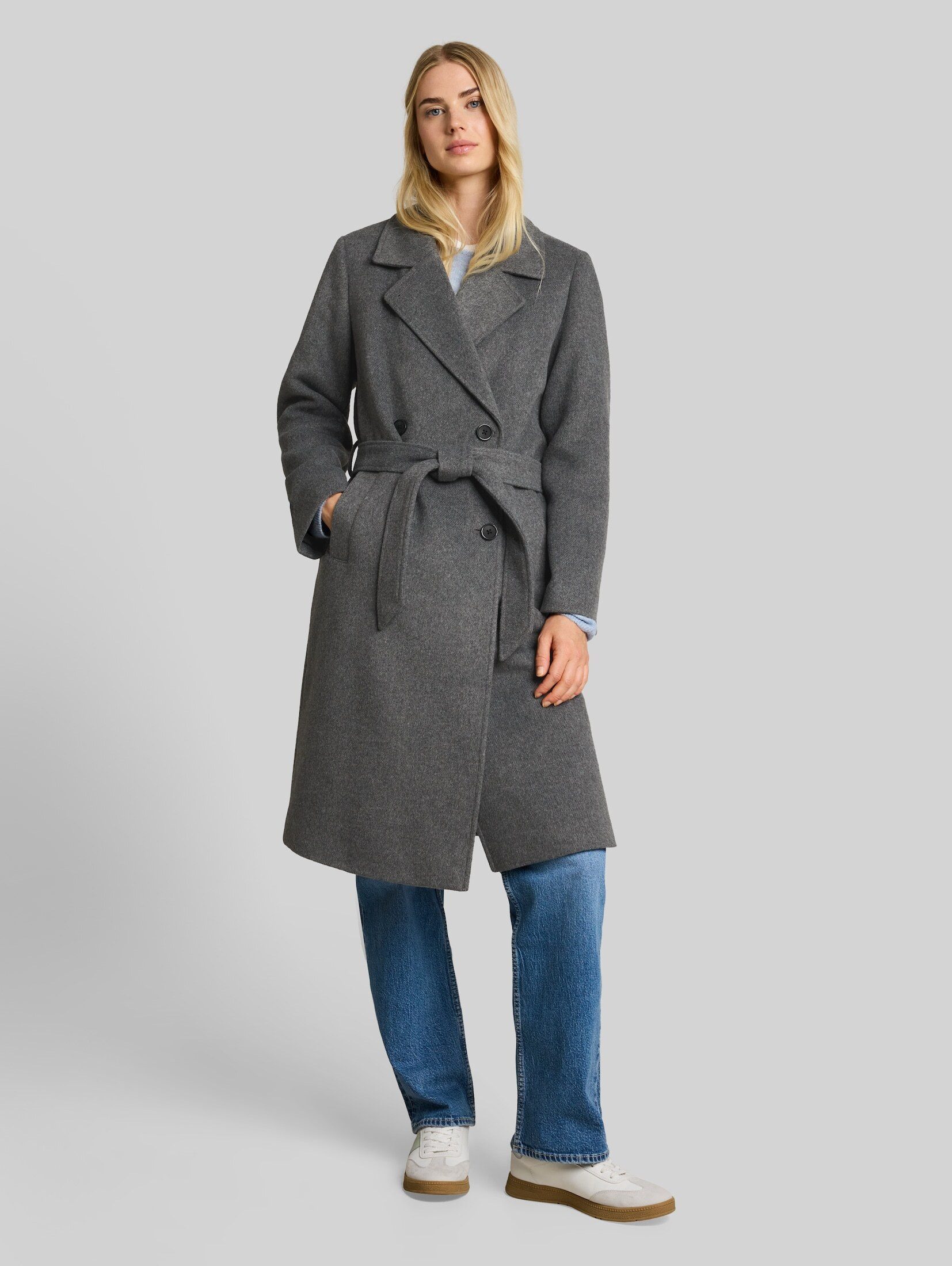 TOM TAILOR Denim Kurzmantel Jacken Loose Fit Mantel mit Gürtel