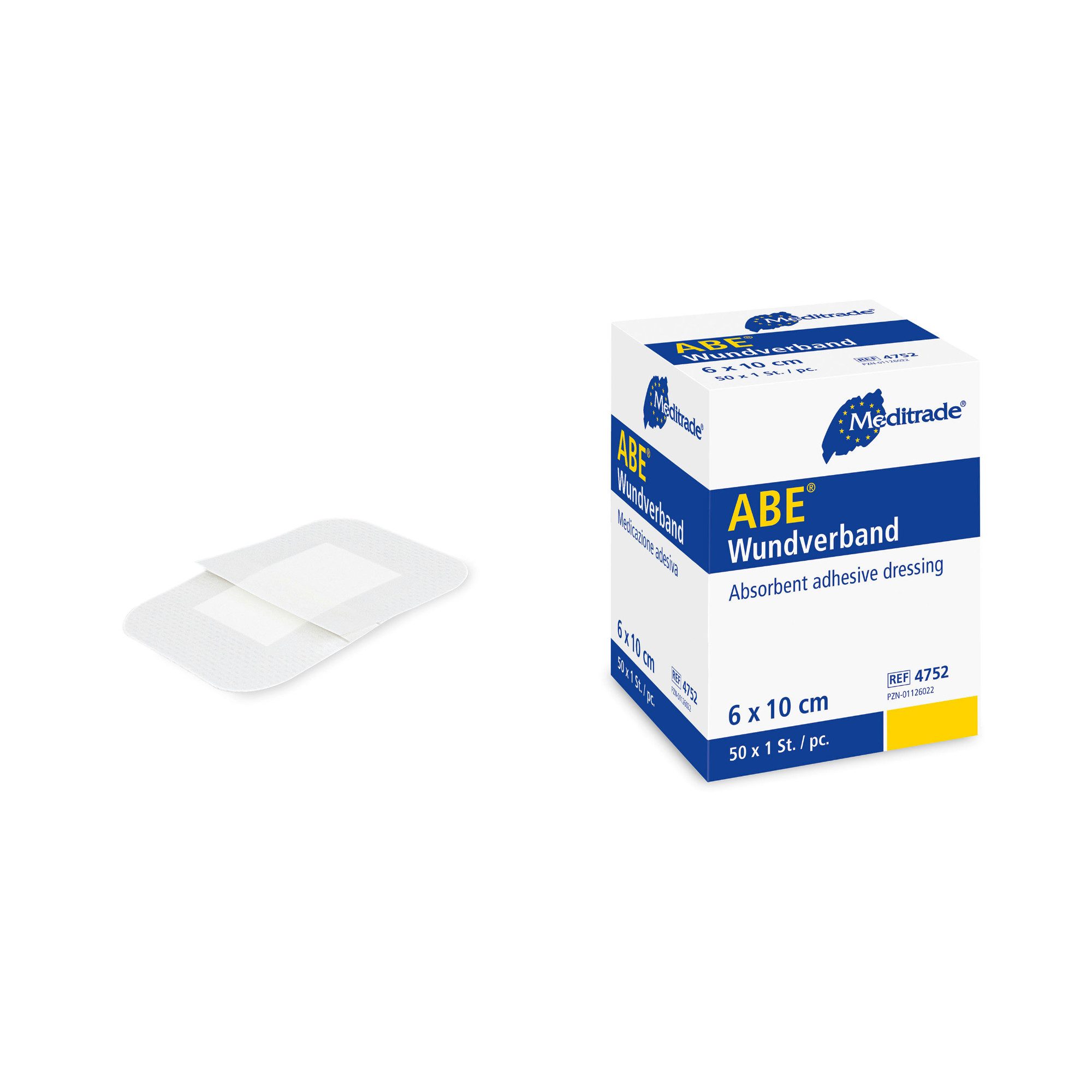 MediTrade Wundpflaster ABE - Wundverband mit Wundauflage, steril, 5x7 cm - 100 Stück