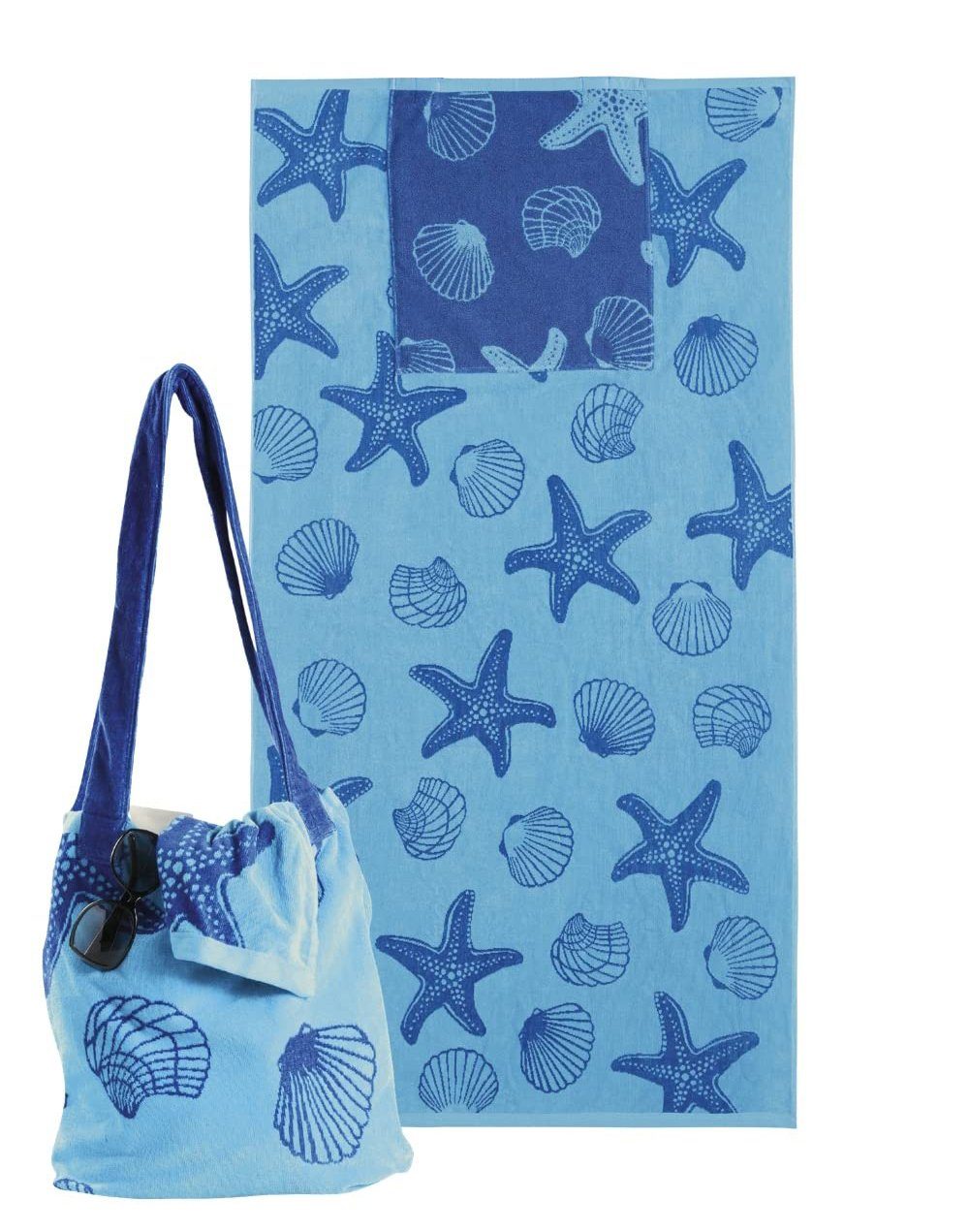 Delindo Lifestyle Strandtuch Strandtuch mit Schultertasche, günstig online kaufen