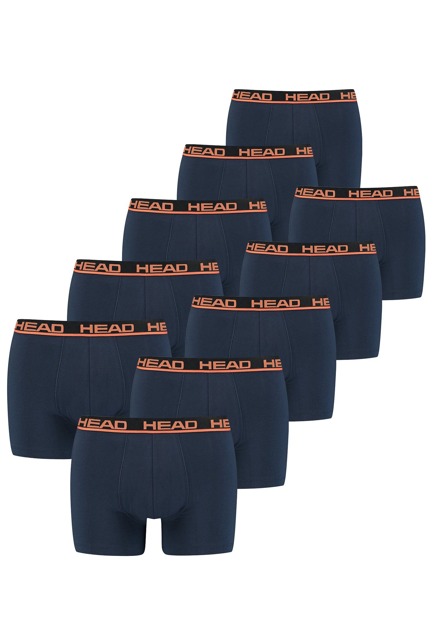 Head Boxershorts 10 (Spar-Set, er Pack / 10er-Pack) 10-St., Blue Boxer - 003 Orange