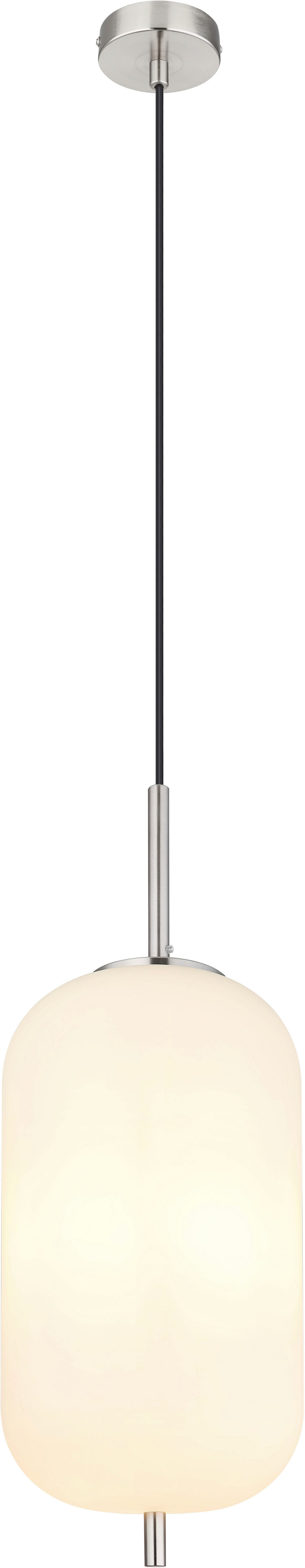 GLOBO LIGHTING Hängeleuchte BLACKY I, ohne Leuchtmittel, Hängelampe Glas opal DM 22cm Esszimmer Esstisch