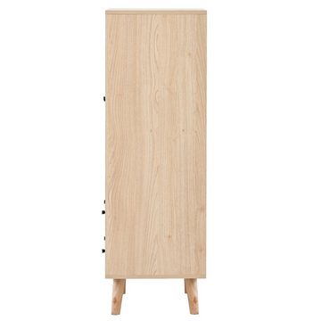 WISHDOR Kommode Sideboard Kommode Stehschrank Aufbewahrung Sideboard TV-Tisch (Offwhite Creme Breite 60 cm), mit Türen und Schubladen Sideboard mit großem Stauraum