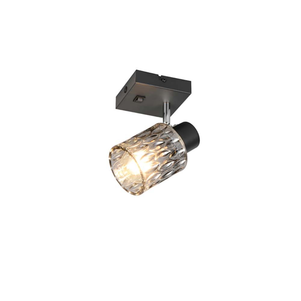 Reality Leuchten Wandstrahler, Leuchtmittel nicht inklusive, Wandlampe Wandstrahler Flurleuchte Metall schwarz matt Schalter Glas