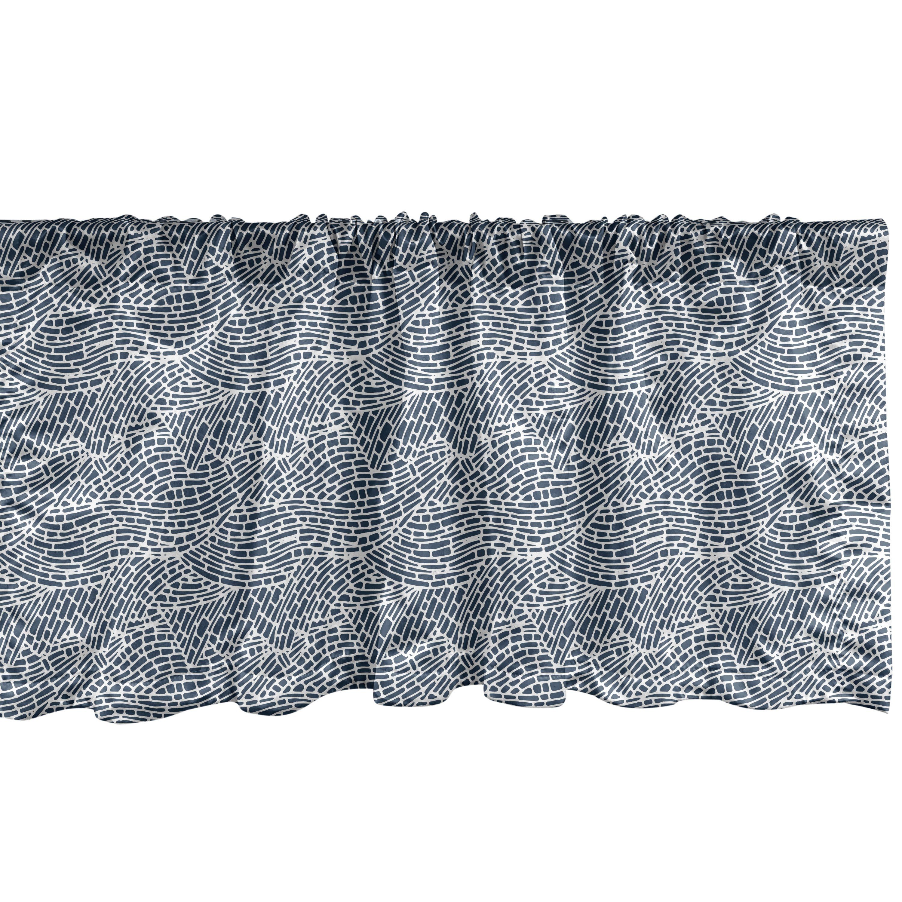 Abstrakt Ocean Microfaser, Waves Mosaic Stangentasche, mit Dekor Schlafzimmer Abakuhaus, Vorhang Küche Volant Scheibengardine für