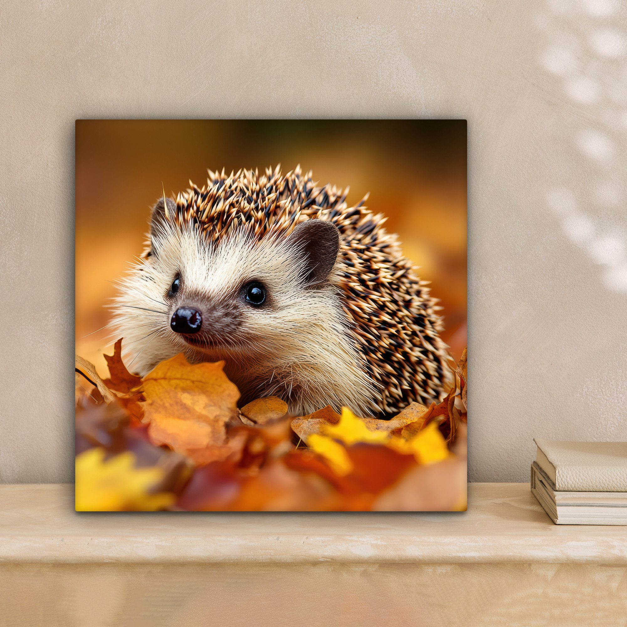 OneMillionCanvasses® Leinwandbild Igel - Wald - Herbstblätter - Herbst - Wa günstig online kaufen