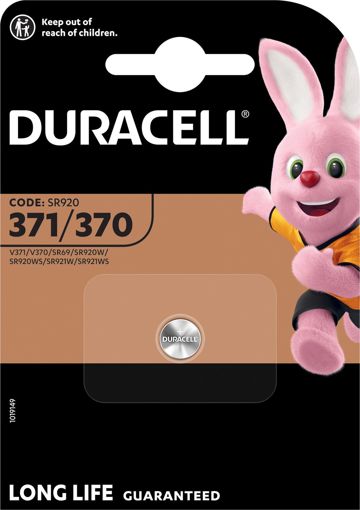 Duracell Duracell Batterie Silver Oxide, Knopfzelle, 370/371, SR69, 1.5V Watch Knopfzelle, (1,5 V)