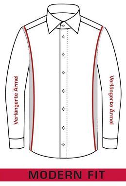 MARVELIS Businesshemd Jerseyhemd - Modern Fit - ELA - Einfarbig - Dunkelblau