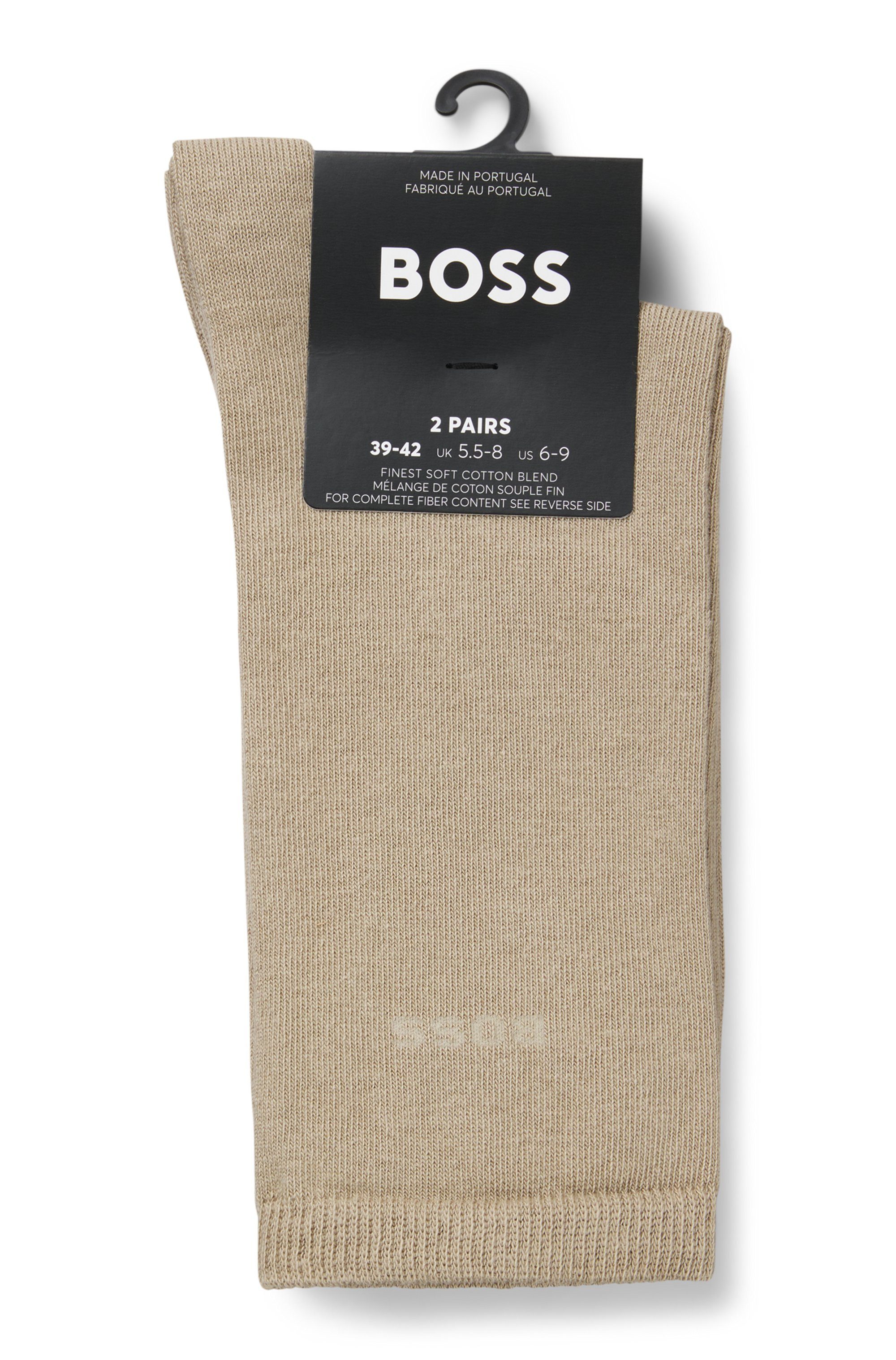 BOSS Businesssocken 2P RS Uni Logo CC W (Packung, 2-Paar, 2er Pack) mit BOSS Schriftzug