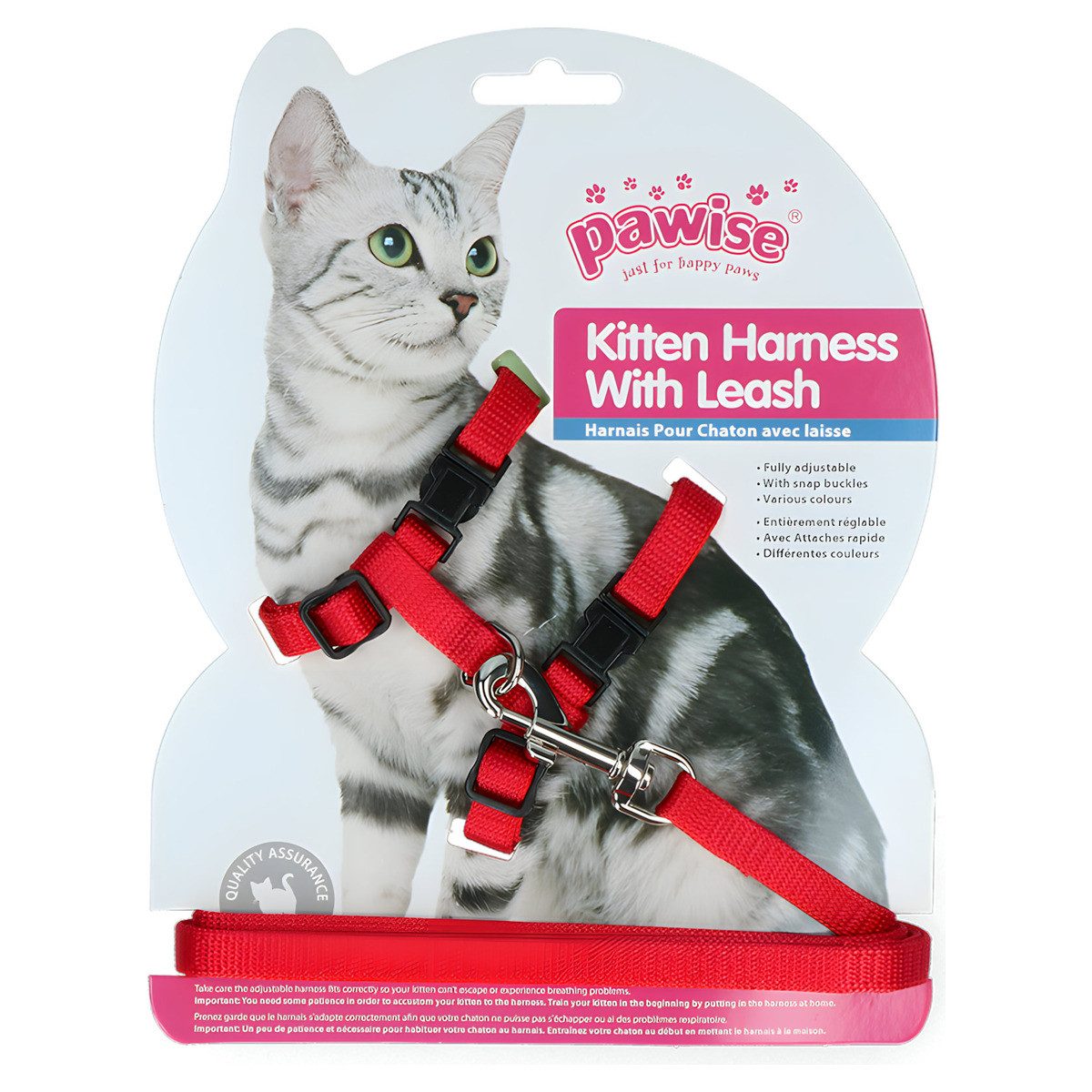 Holland Animal Care Geschirr Kätzchengeschirr mit Leine rot/blau