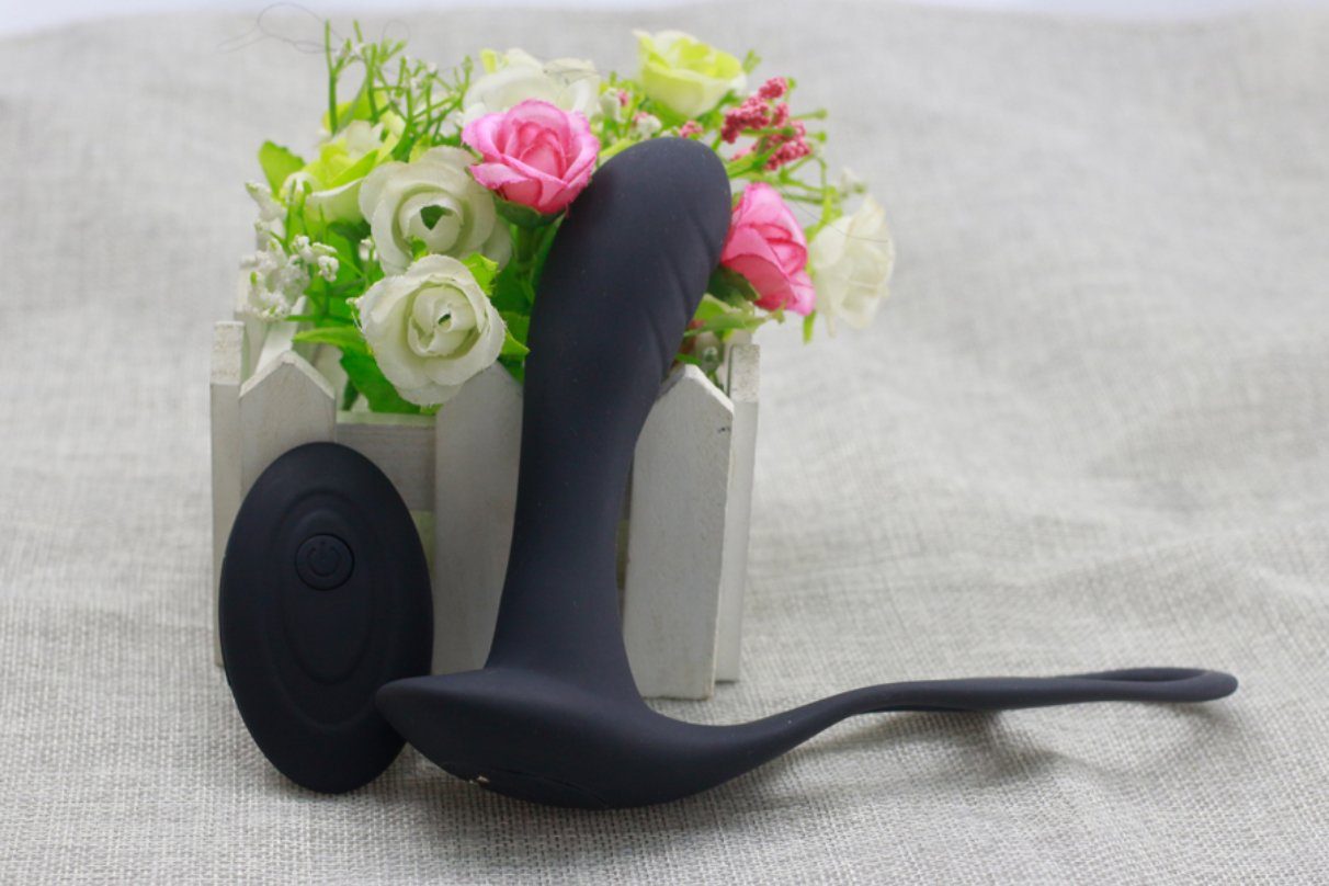 Schwarz Männer Remote mit - Analvibrator verschiedene ergonomischer Fernbedienung Anal wiederaufladbar), USB über Prostata mit Control Anal und Vibrationsmodi, Penisring Hodenring, für Vibrator (10 TPFSecret Vibrator