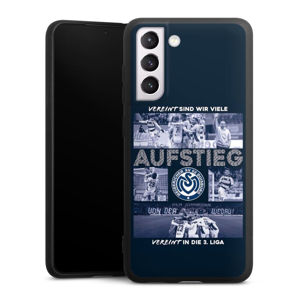 DeinDesign Handyhülle MSV Duisburg Aufstieg Offizielles Lizenzprodukt, Samsung Galaxy S21 FE 5G Silikon Hülle Premium Case Handy Schutzhülle