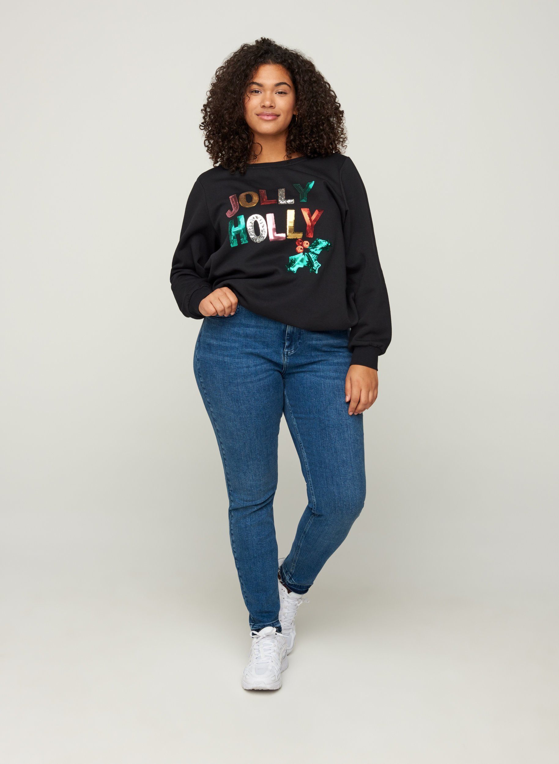 Zizzi Sweatshirt Große Größen Damen Weihnachtssweatshirt mit Pailletten und  Rundhals online kaufen | OTTO