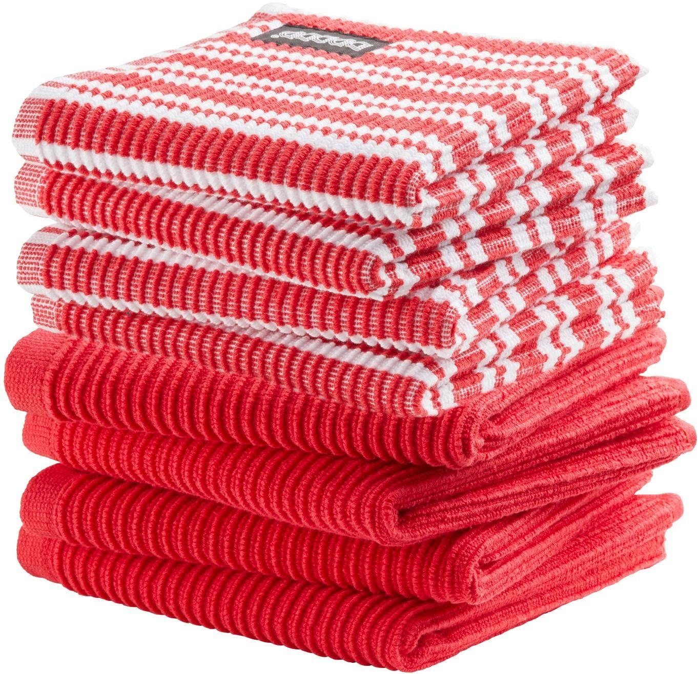 DDDDD Spültuch Basic-Classic, (Set, 8-tlg), Combiset: 4 Basic & 4 Classic