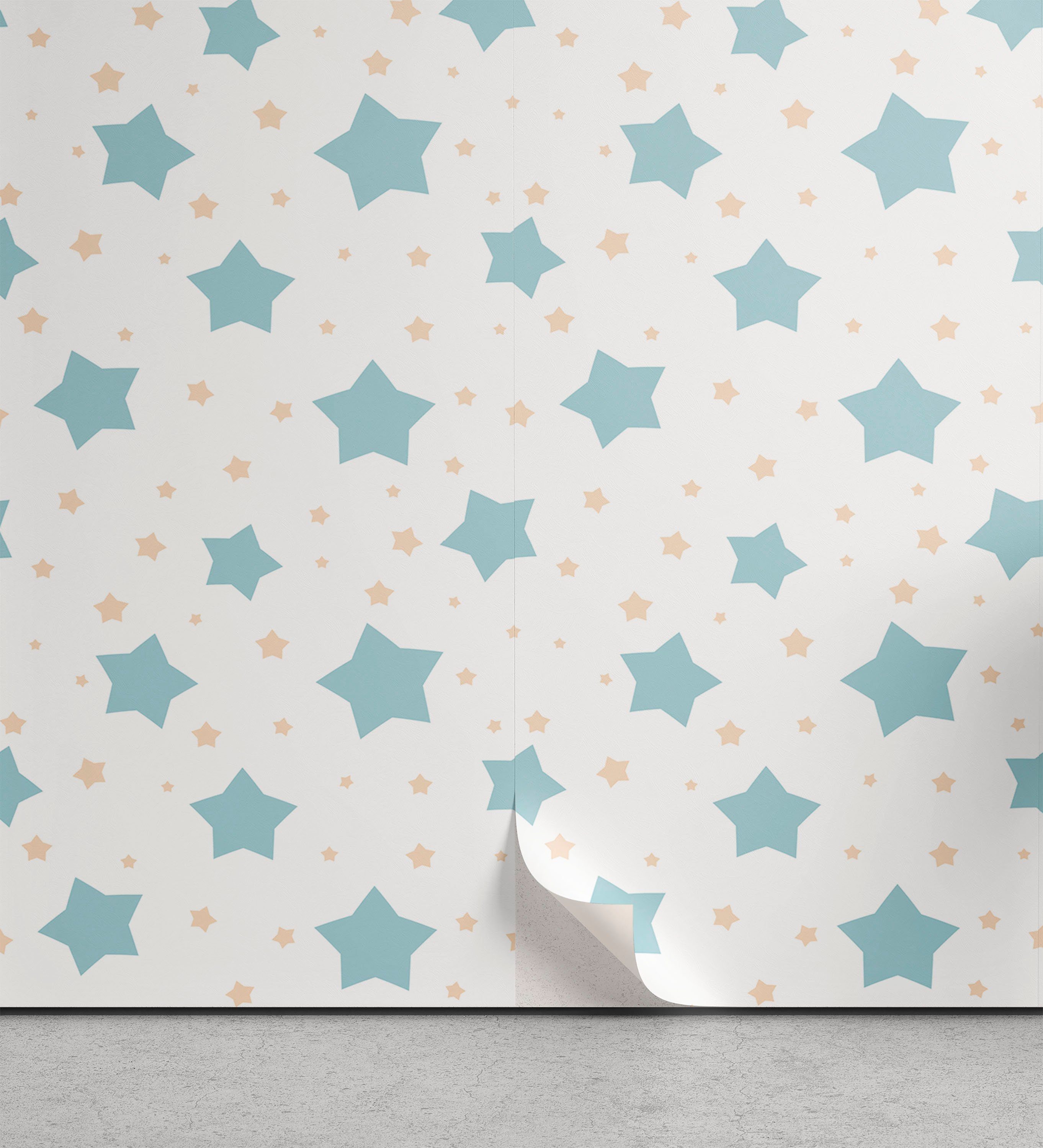 Abakuhaus Vinyltapete selbstklebendes Wohnzimmer Küchenakzent, neutrale Farbe Weiche farbige Sterne | Vinyltapeten