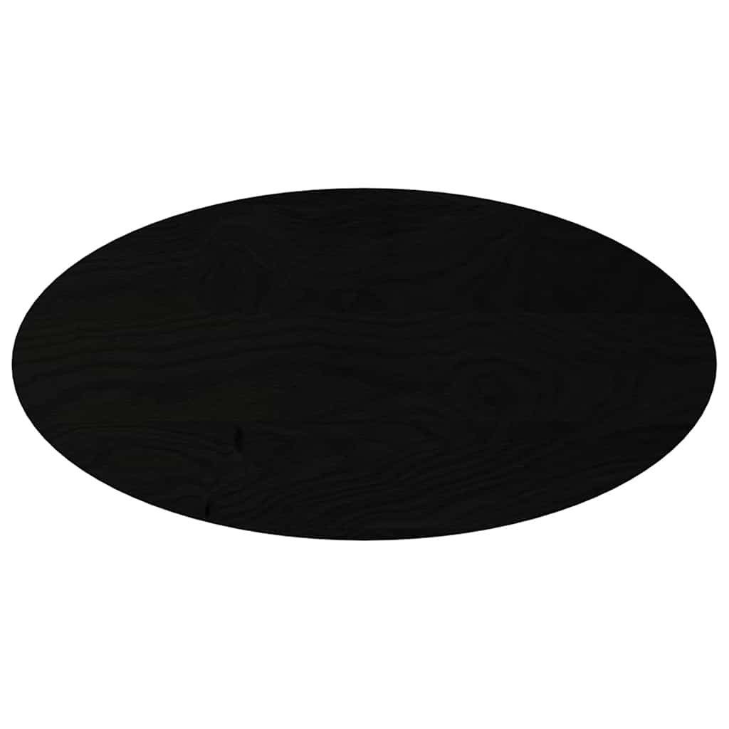 vidaXL Tischplatte Tischplatte Dunkelbraun 100x50x4 cm Massivholz Eiche Oval (1 St)