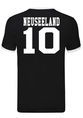 Blondie & Brownie T-Shirt Herren Neuseeland New Zealand Sport Trikot Fußball Weltmeister WM Mit Kontrastnaht