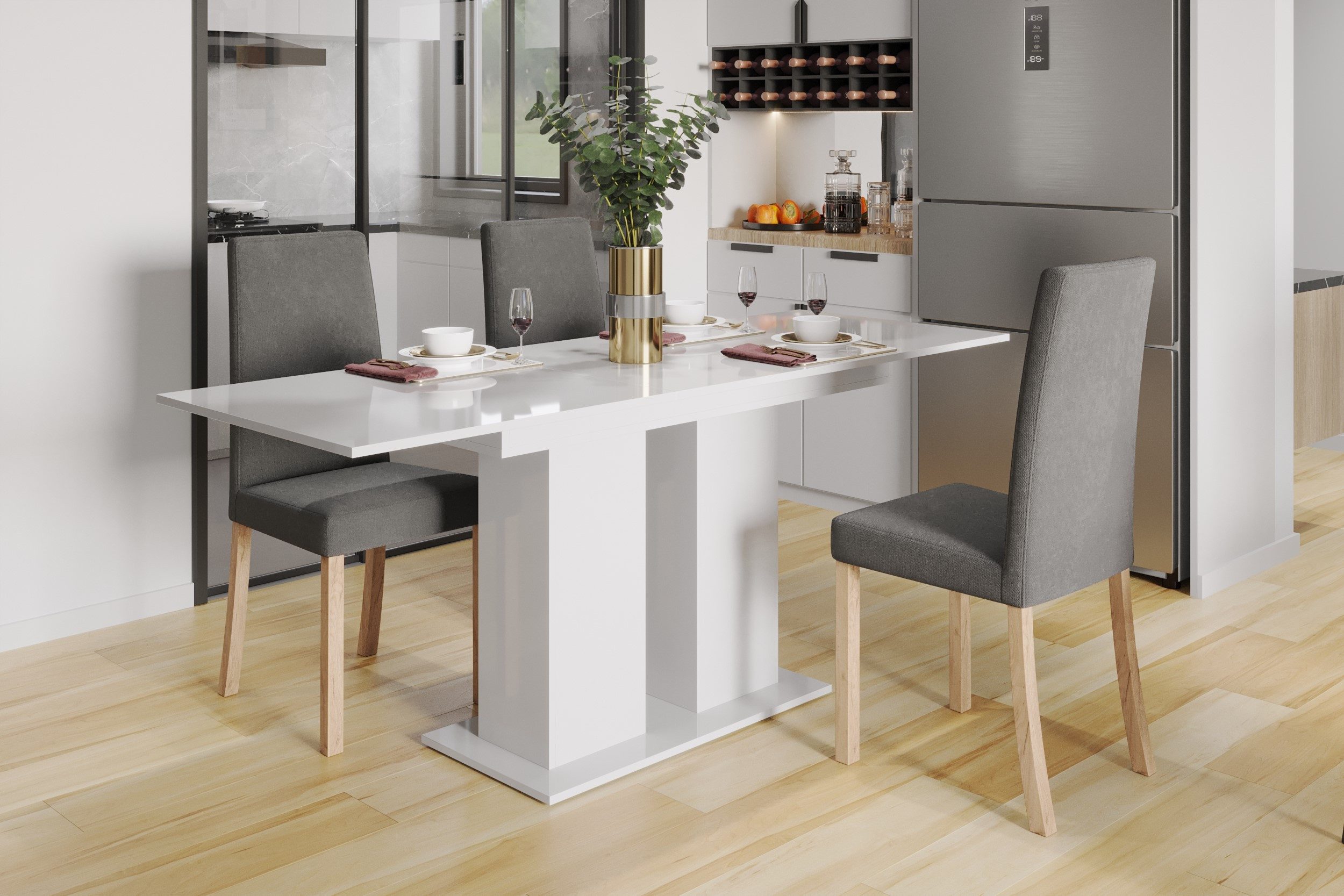 Kaiser Möbel Klapptisch Moderner Ess- oder Wohnzimmertisch Dante, Breite 70 oder 80 cm, aufklappen