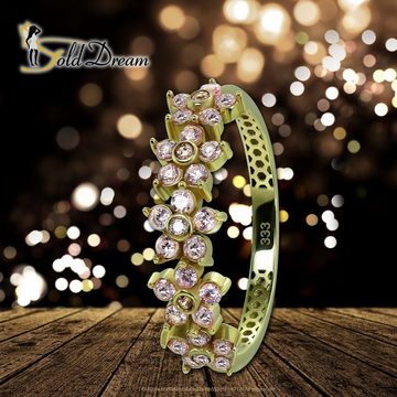 GoldDream Goldring GoldDream Gold Ring Blumen Gr.58 (Fingerring), Damen Ring Blumen, 58 (18,5), 333 Gelbgold - 8 Karat, gold, rosa
