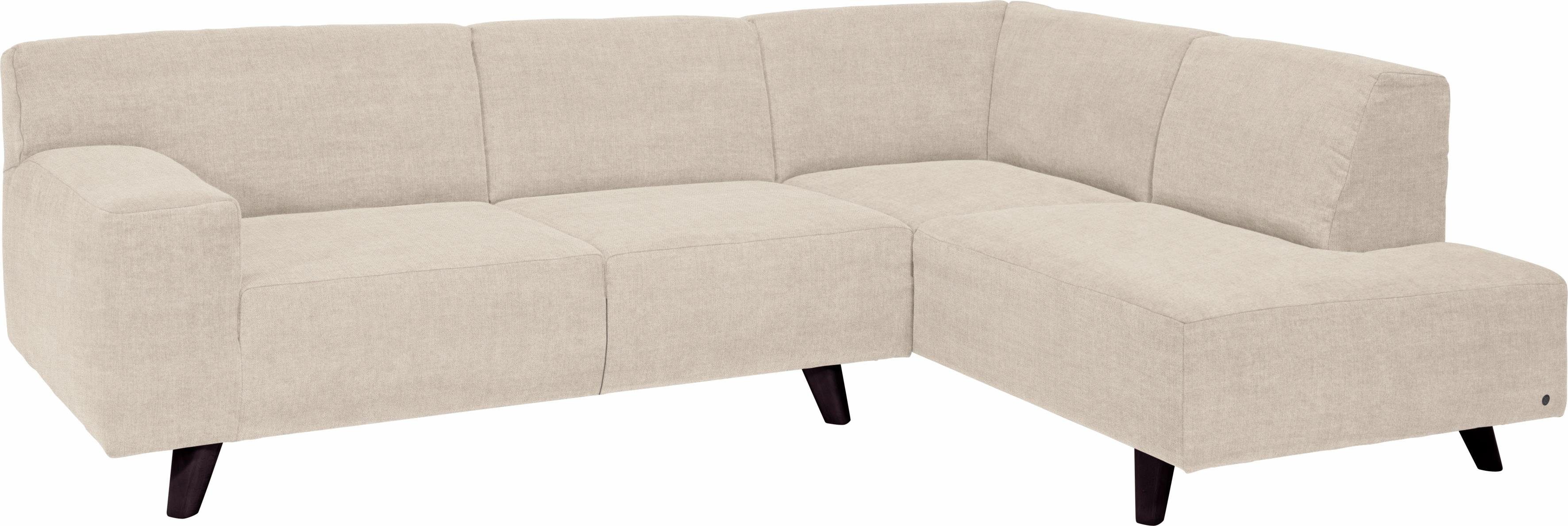 PURE, im Füße TOM Ecksofa mit TAILOR NORDIC HOME Retrolook, wengefarben mane,