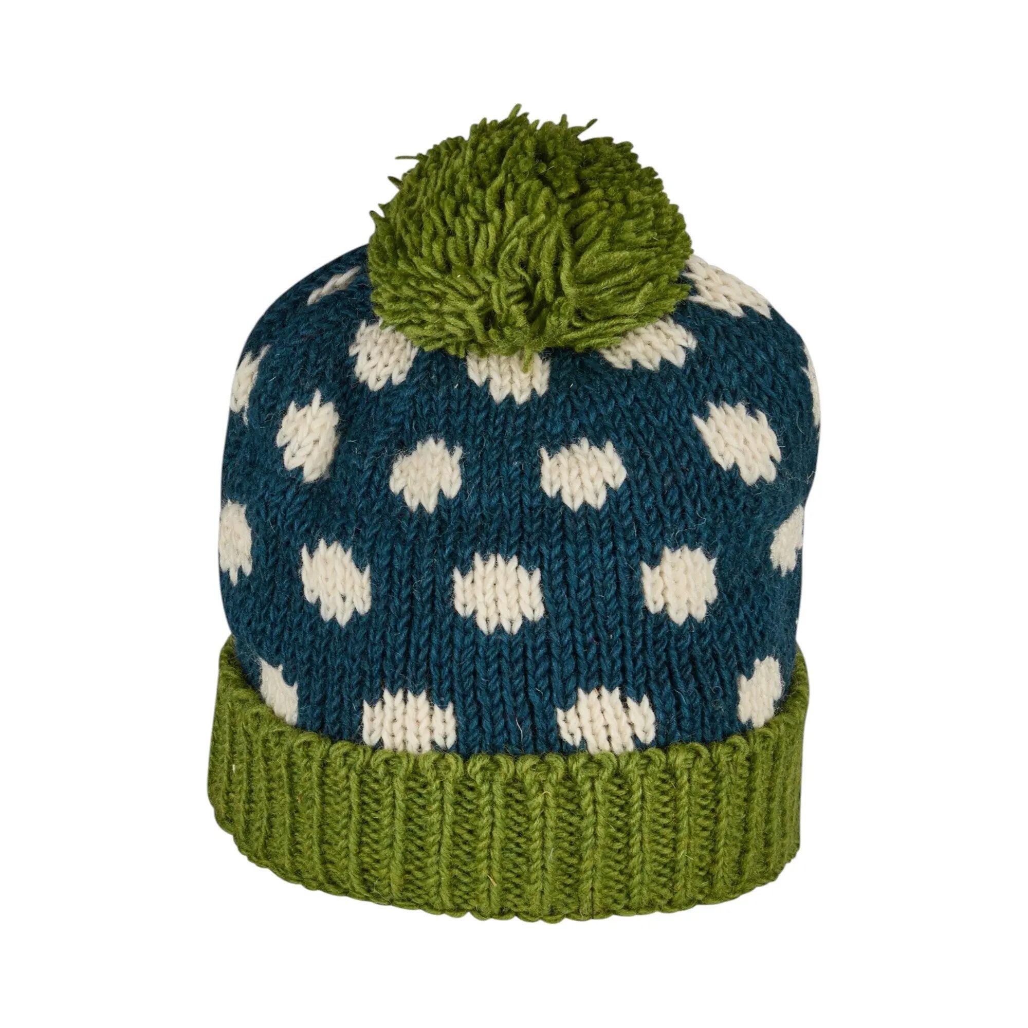 THC Natural Line Bommelmütze THC Schafwoll Pudelmütze 842 gepunktet (1 Stück, 1-St., 1 Stück) Innenfutter: Fleece