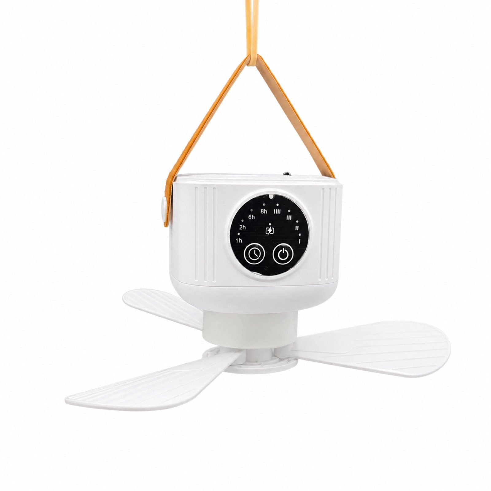 HAC24 Deckenventilator Portabler Akku Ventilator Outdoor Camping, zum Hängen mit Licht & Fernbedienung