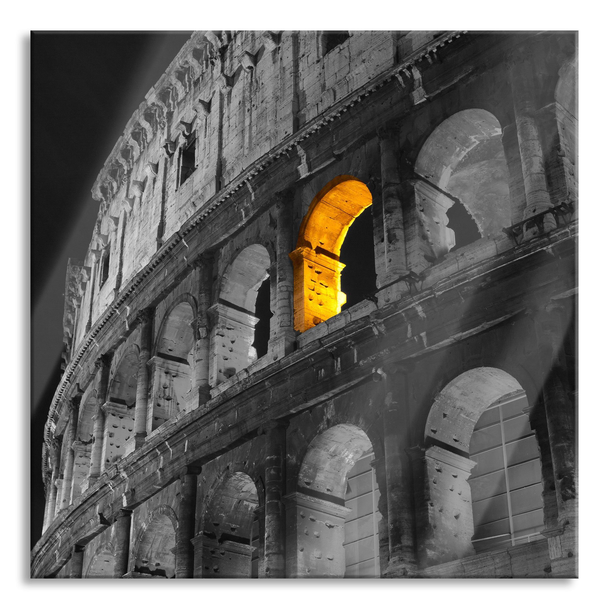 Pixxprint Glasbild schönes Amphitheater in Rom, schönes Amphitheater in Rom (1 St), Glasbild aus Echtglas, inkl. Aufhängungen und Abstandshalter