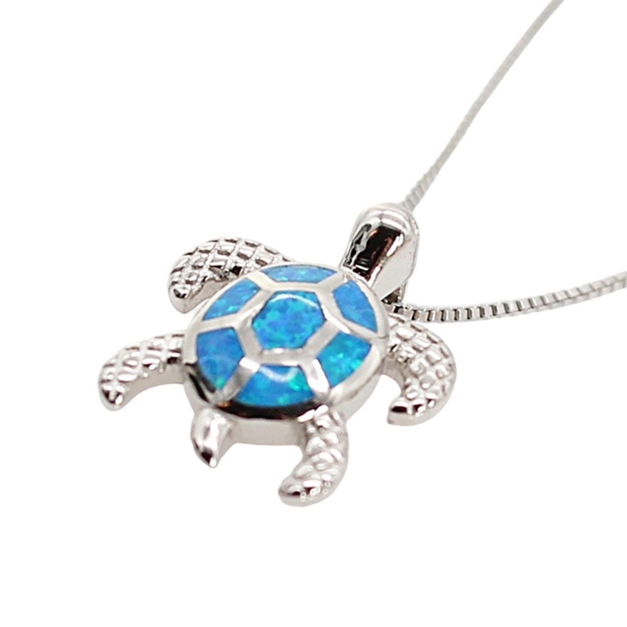 ELLAWIL Silberkette Schildkröten Anhänger Schildkröte türkisfarbenen Panzer günstig online kaufen