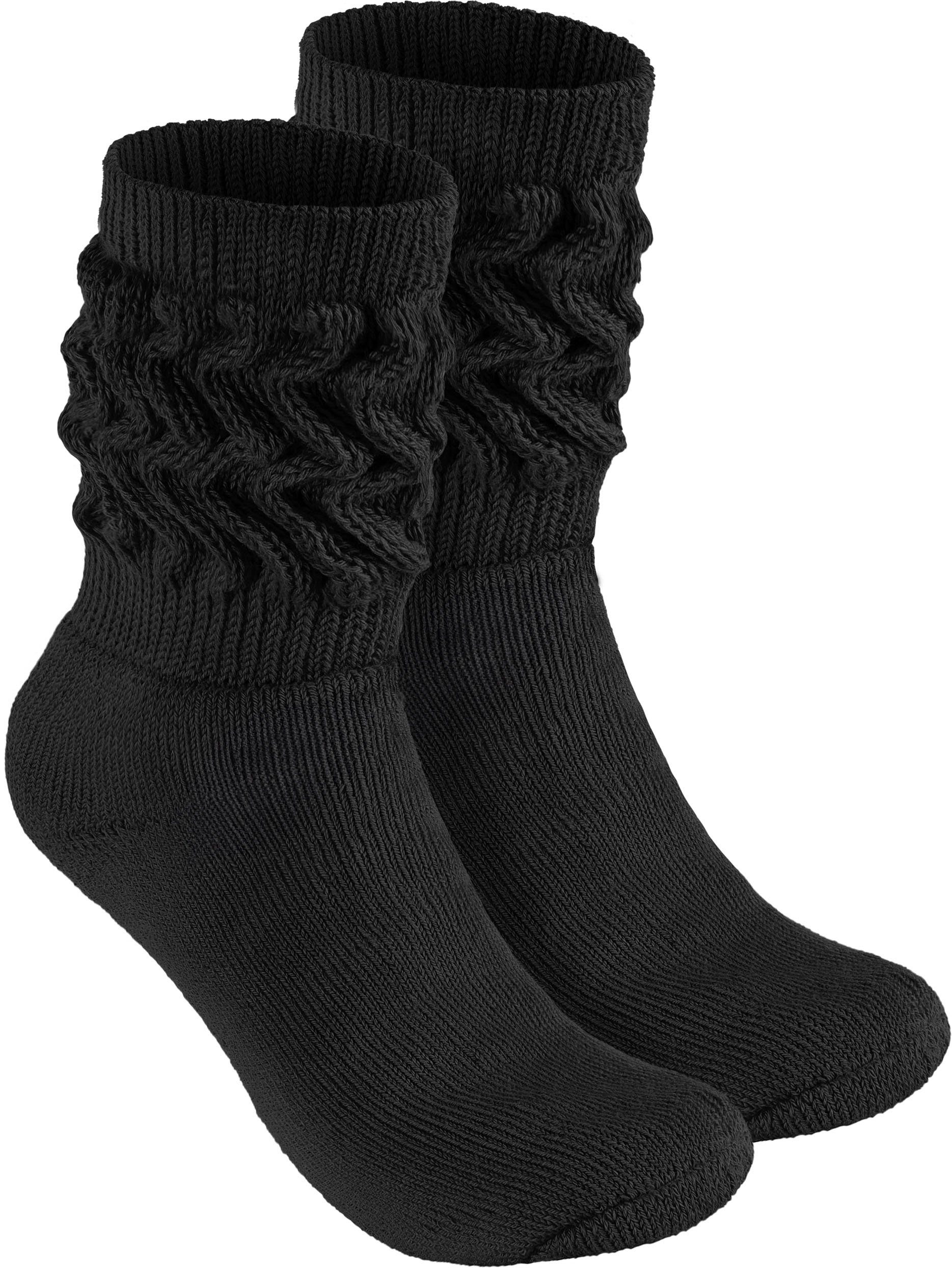 BRUBAKER Schoppersocken Slouch Socken - Damen Fitnesssocken (80s Style, 2-Paar, Baumwolle) Knit Sportsocken für Fitness, Yoga, Workout, Gymnastik und Wellness