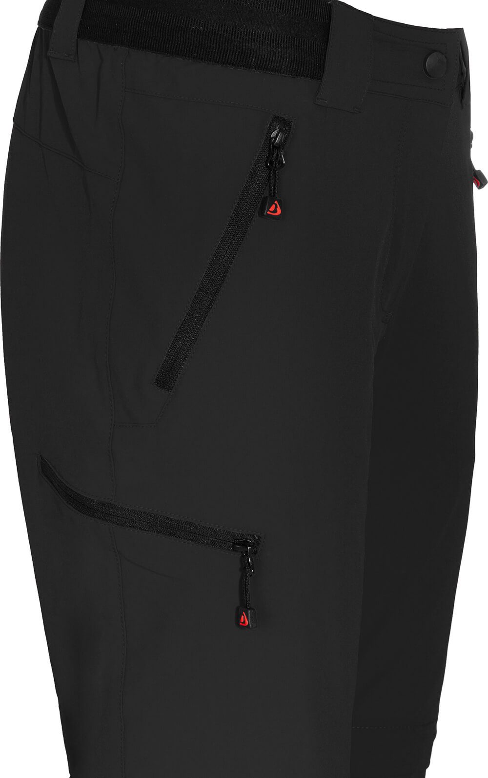 Bergson Outdoorhose VIDAA COMFORT Zipp Off (slim) Damen Wanderhose, leicht strapazierfähig, Kurzgrößen, schwarz