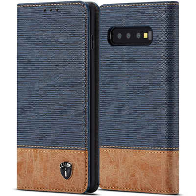 FITSU Handyhülle Handytasche für Samsung Galaxy S10 Hülle 6,1 Zoll, Handyhülle für Samsung S10 Schutzhülle, Flip Case mit Kartenfach Cover