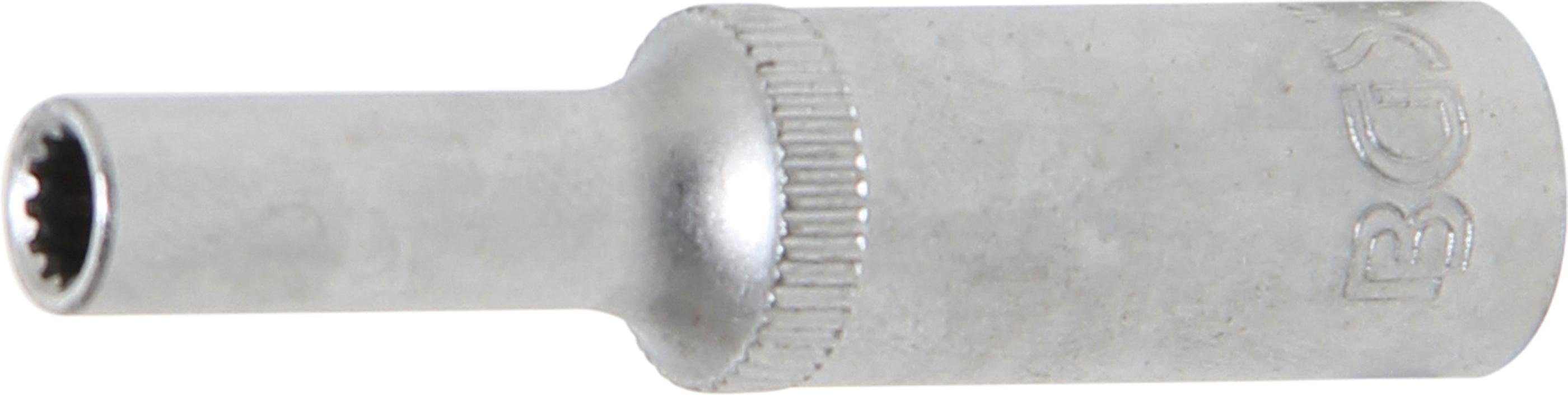 BGS technic Steckschlüssel Steckschlüssel-Einsatz Gear Lock, tief, Antrieb Innenvierkant 6,3 mm (1/4), SW 4 mm