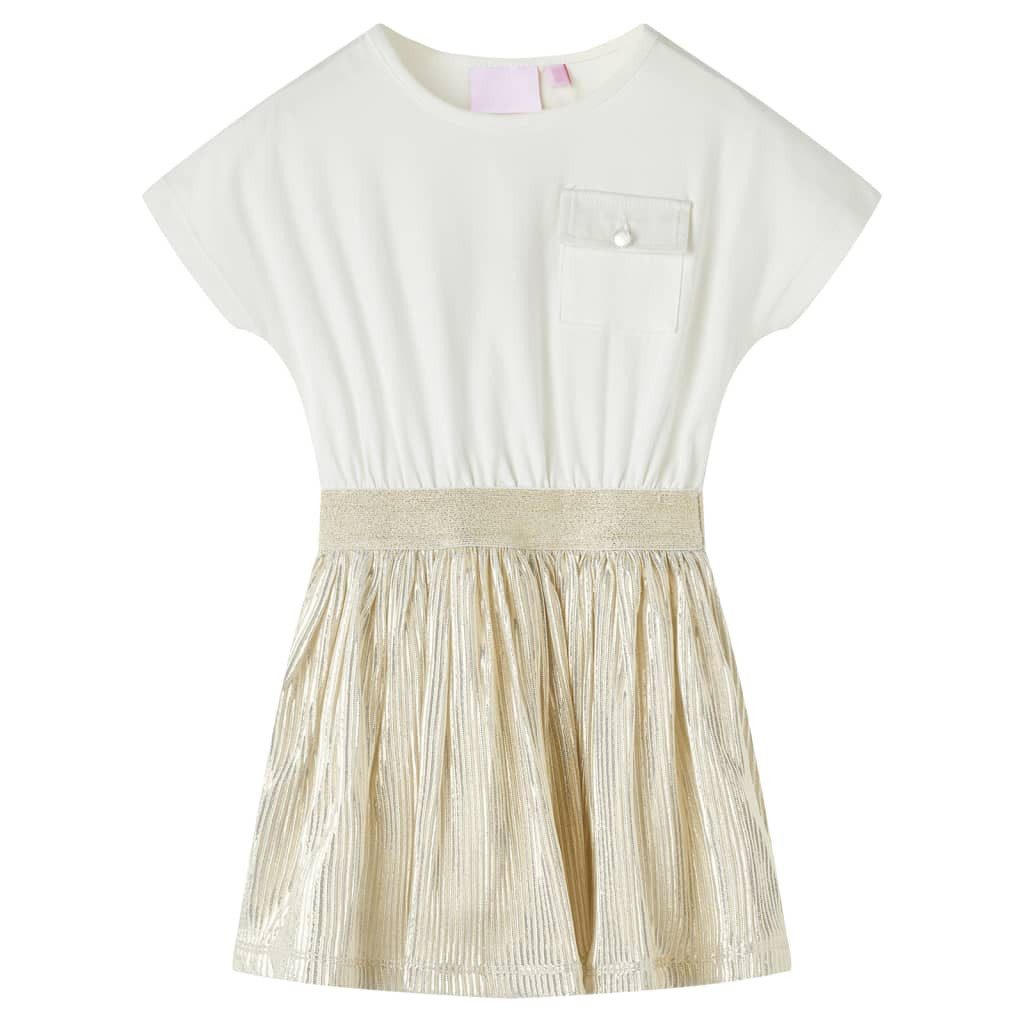 Druckkleid Kinderkleid mit Kurzen Ärmeln Ecru 104