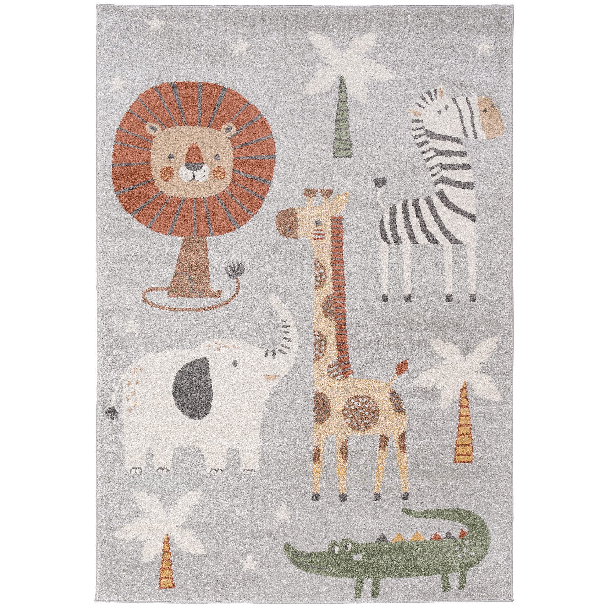 Pergamon Kinderteppich Kinder Teppich Softstar Kids Safari Animal Friends, Rechteckig, Höhe: 11 mm
