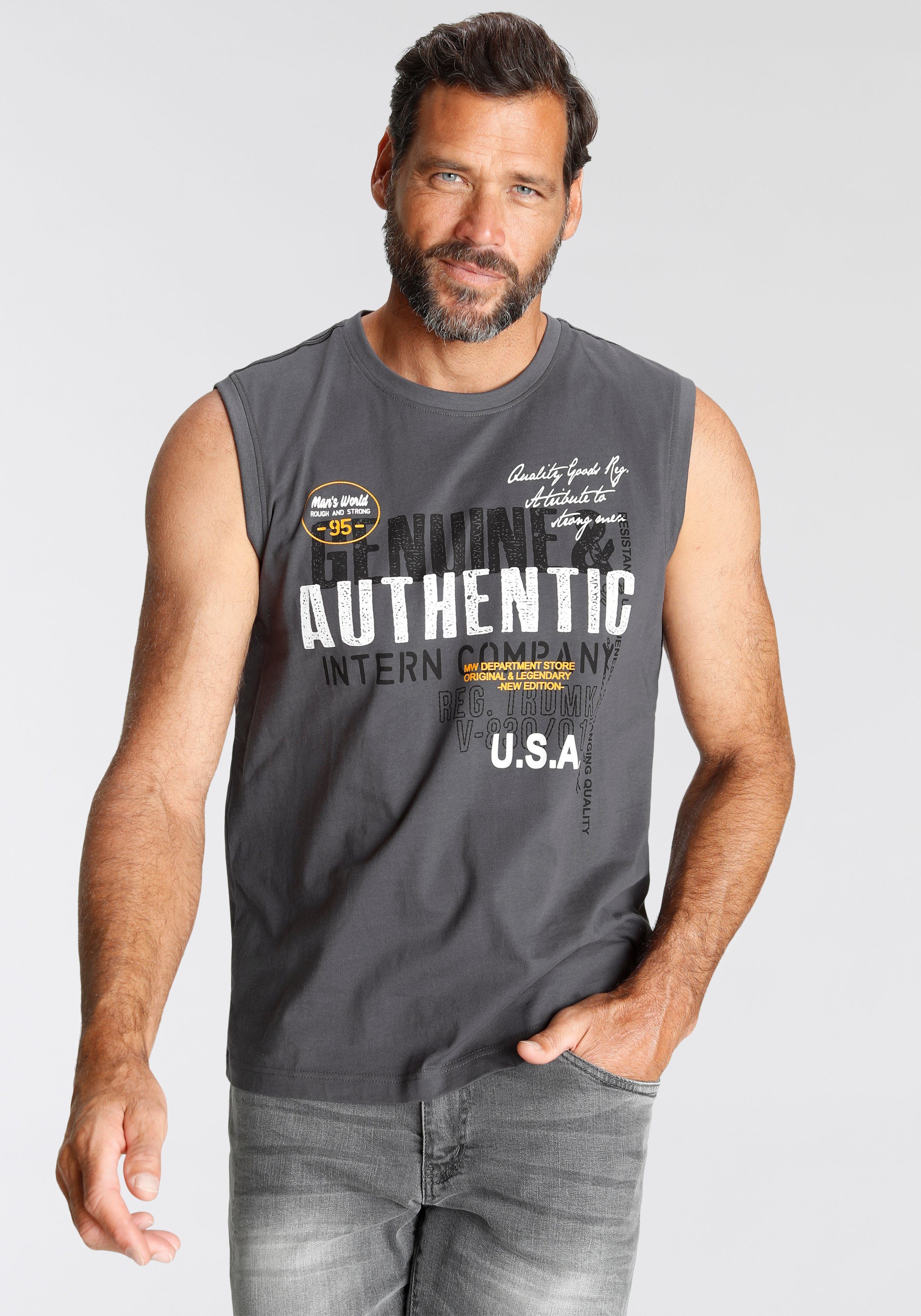 Muscleshirt mit Print Man's World modischem