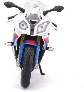 Maisto® Modellmotorrad Modellmotorrad - BMW S 1000 RR (weiß-blau, Maßstab 1:12), Maßstab 1:12, detailliertes Modell