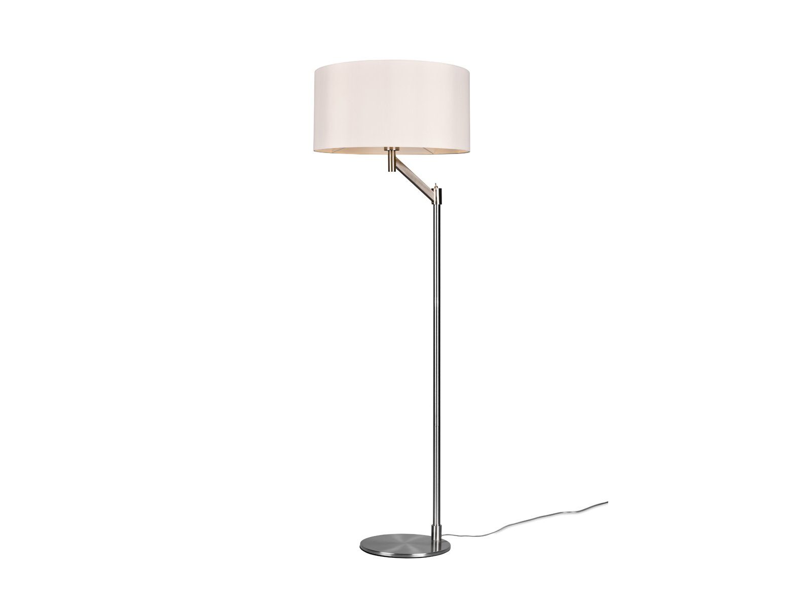 groß, Design-klassiker, Höhe meineWunschleuchte Stehlampe, Stoff LED Silber Lampenschirm-e wechselbar, matt / 158cm Warmweiß, Bauhaus Silber Weiß LED