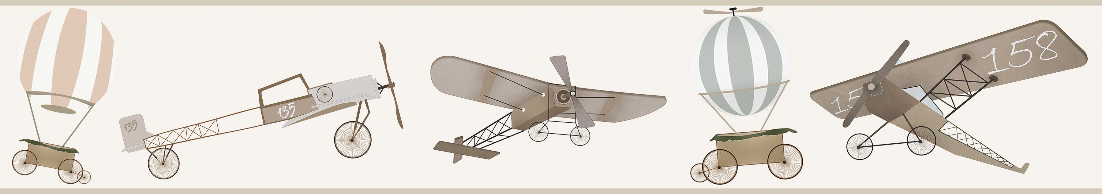 Marburg Kindertapete, matt, (1 St), Flugzeug, moderne Tapete für Wohnzimmer Schlafzimmer Küche