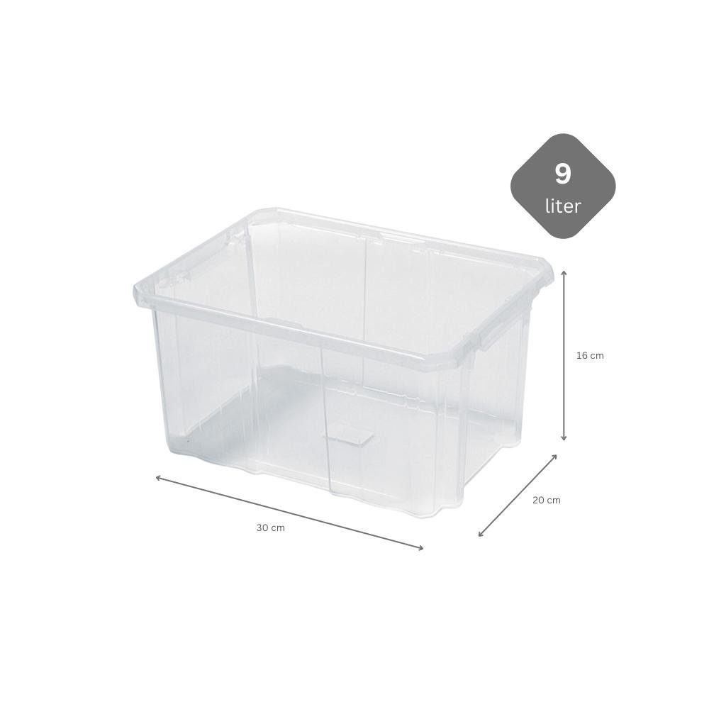 PROREGAL® Aufbewahrungsbox Mehrzweck Aufbewahrungsbox, Transparent, Verschiedene Größen (Lagerkiste, Transportbox, Stapelbox, Kunststoffkiste), 1 Stück, belastbar, stapelbar