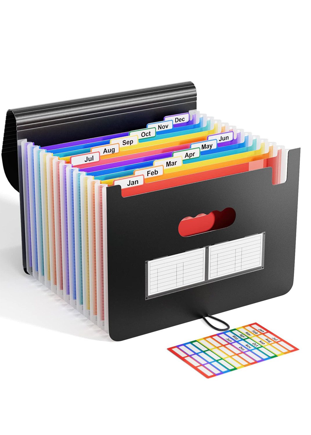 HT Dokumententasche Ordner A4/Dokumentenmappe, 12 Fächern Sortiermappe Fächermappe Datei Organizer mit Verschlußknopf