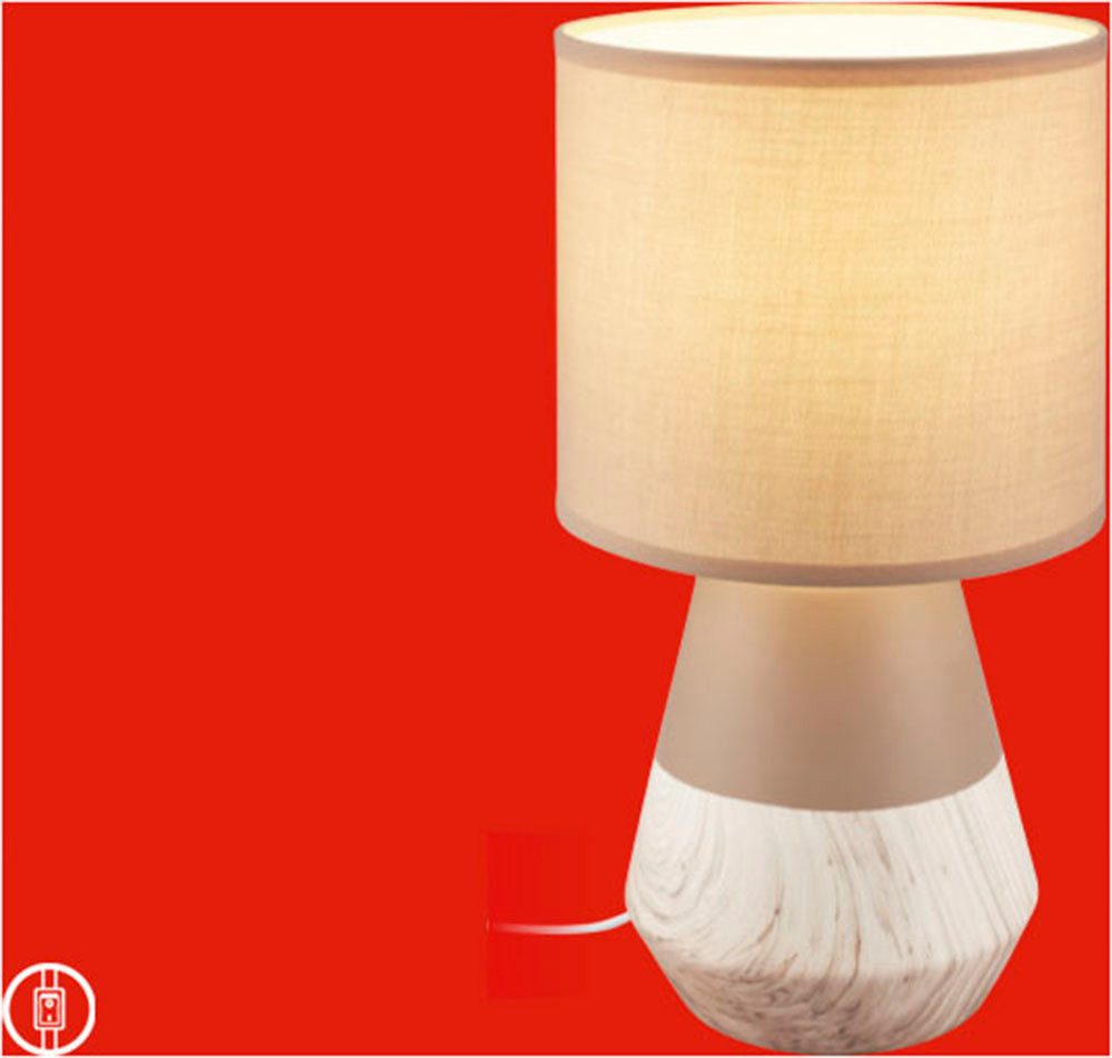 Briloner Leuchten LED Tischleuchte LINDA, ohne Leuchtmittel, 18x34 cm, Schlafzimmer, Wohnzimmer, Flur
