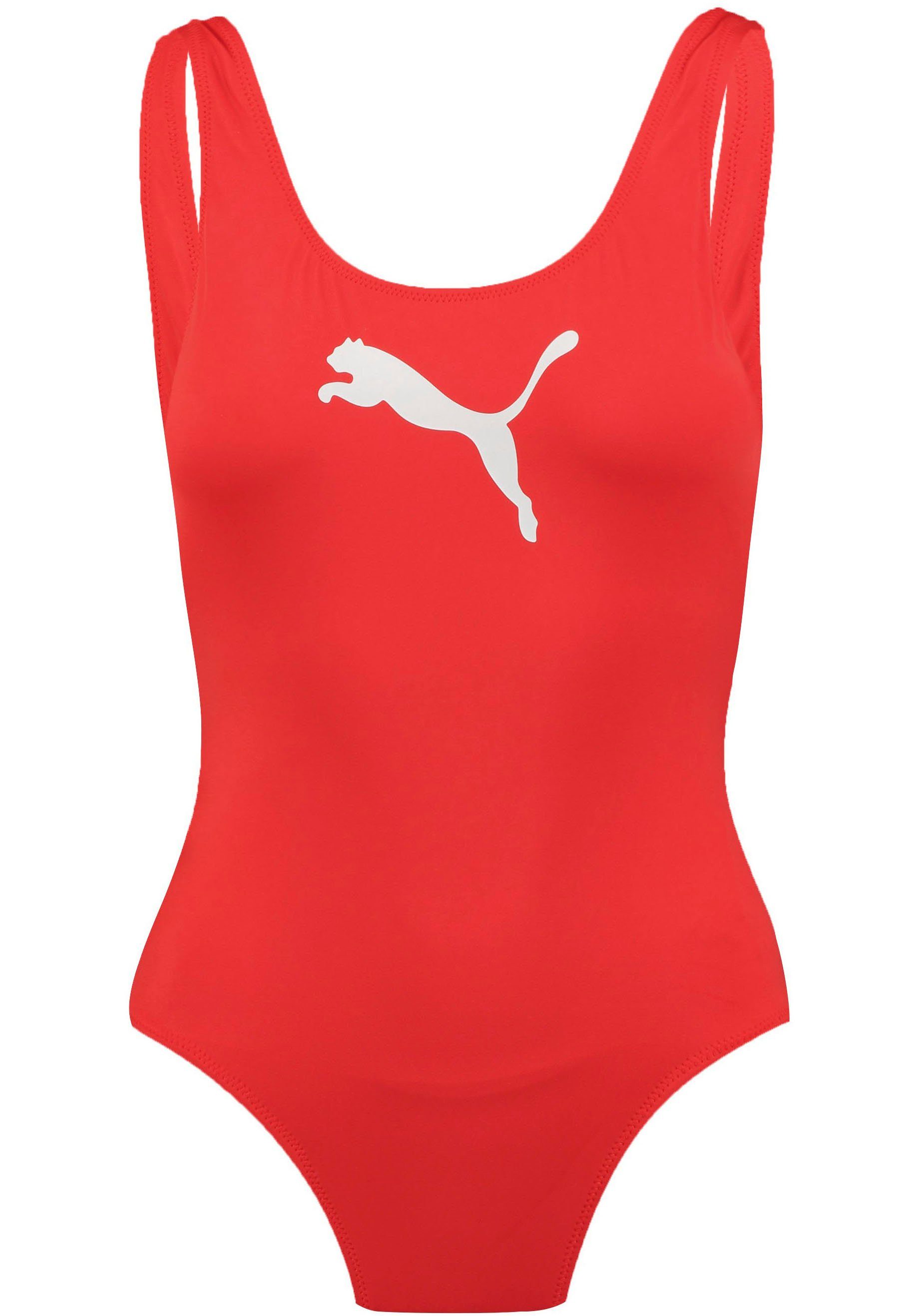 PUMA Badeanzug PUMA SWIM WOMEN SWIMSUIT mit Logoprint vorn günstig online kaufen