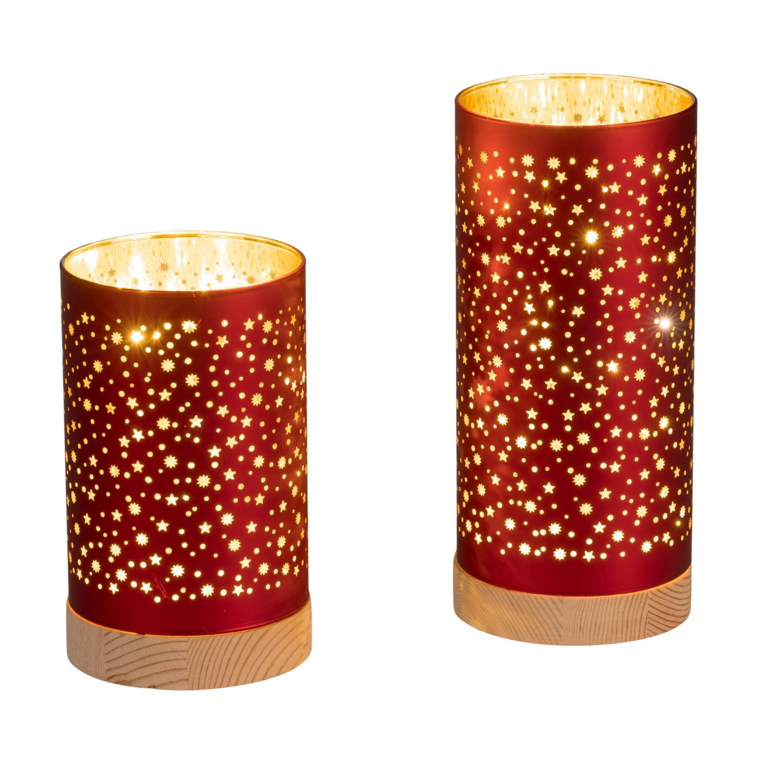 formano Nachttischlampe Sterne, Mit Timerfunktion, Rot, Motiv: Sterne