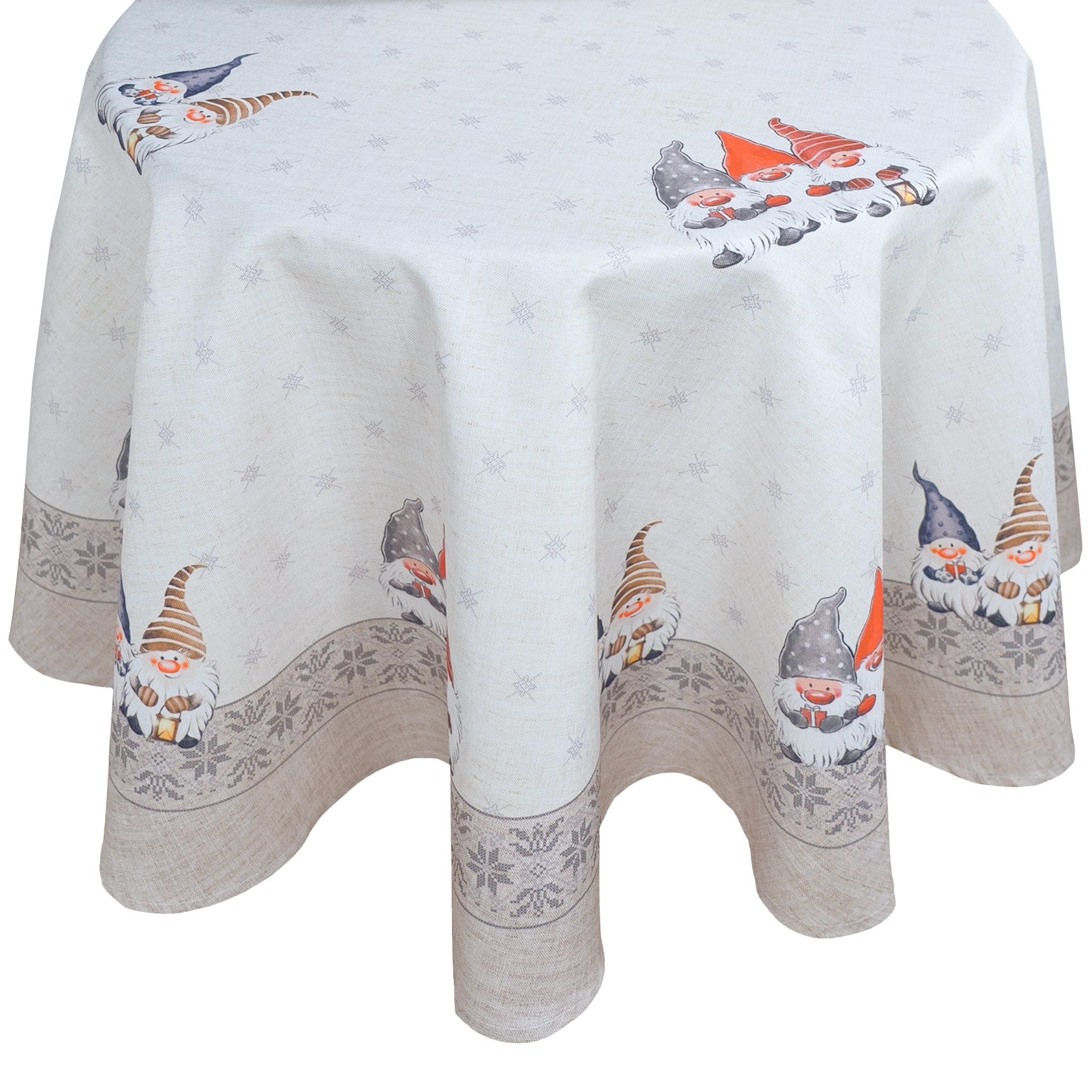 matches21 HOME & HOBBY Tischdecke Ø 150 cm Tischtuch rund Weihnachten mit l günstig online kaufen