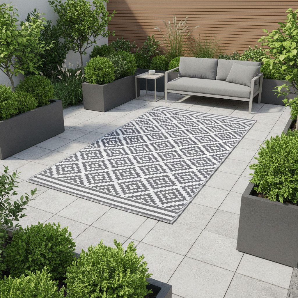 Jet-Line Outdoorteppich Gartenteppich outdoor Austin grau Teppich 120x180