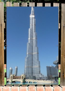 Wallario Sichtschutzzaunmatten Wolkenkratzer in Dubai