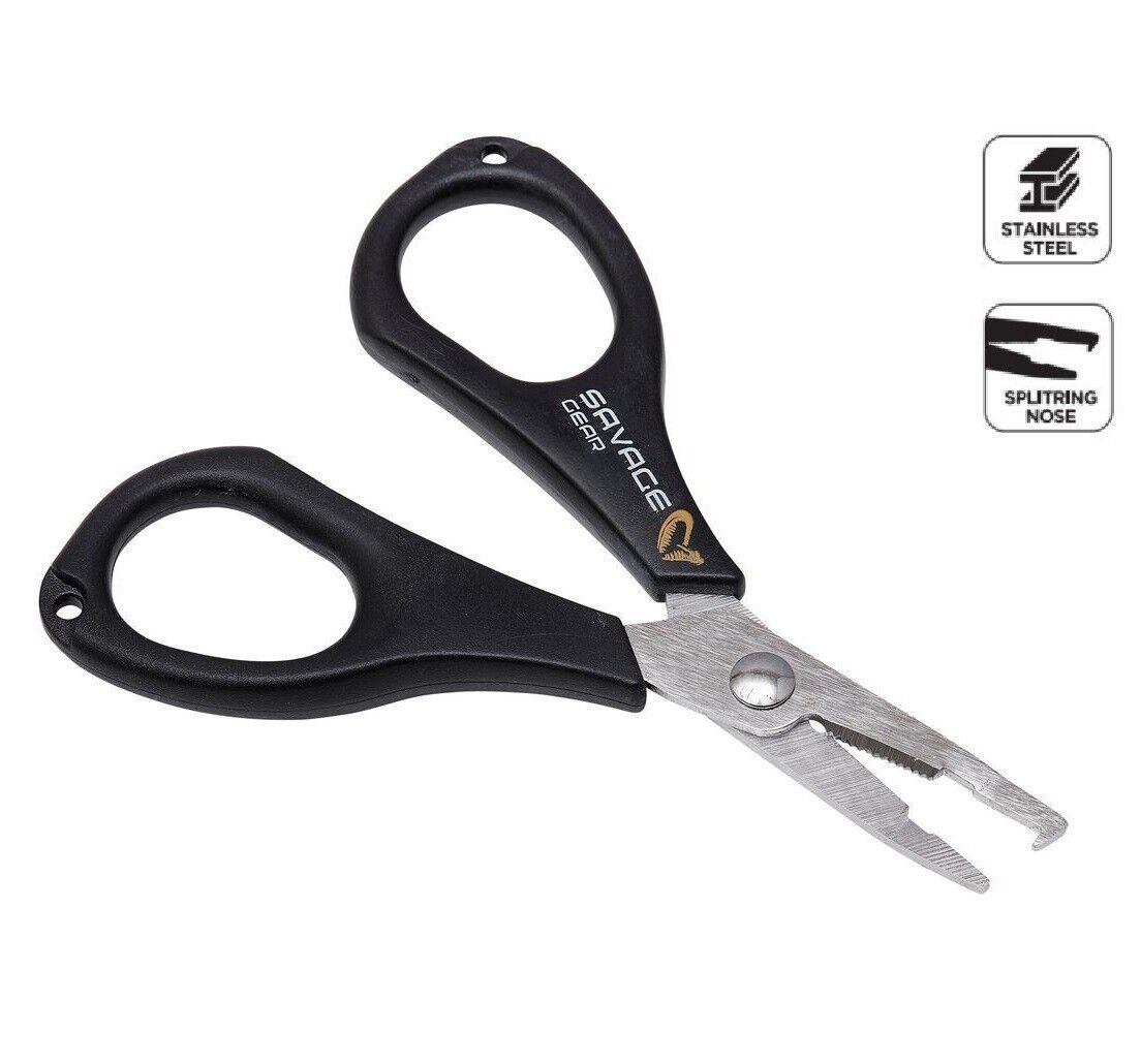 Savage Gear Sprengring Braid and Splitring Scissor Sprengring Zange und Geflecht Schere
