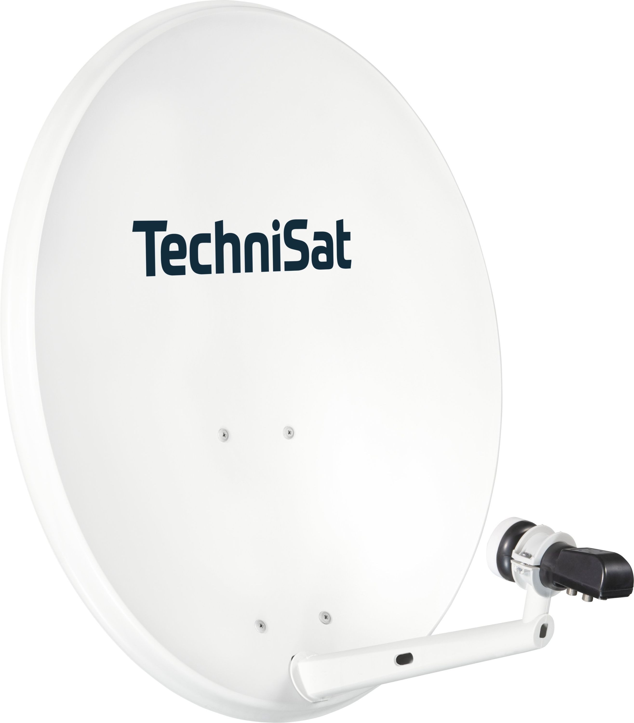 TechniSat TECHNITENNE 70 mit Quattro-Switch-LNB Sat-Spiegel (70 cm, Stahl, Quattro-Switch-LNB für 4 Teilnehmer, Ultra-HD, inkl. Masthalterung)