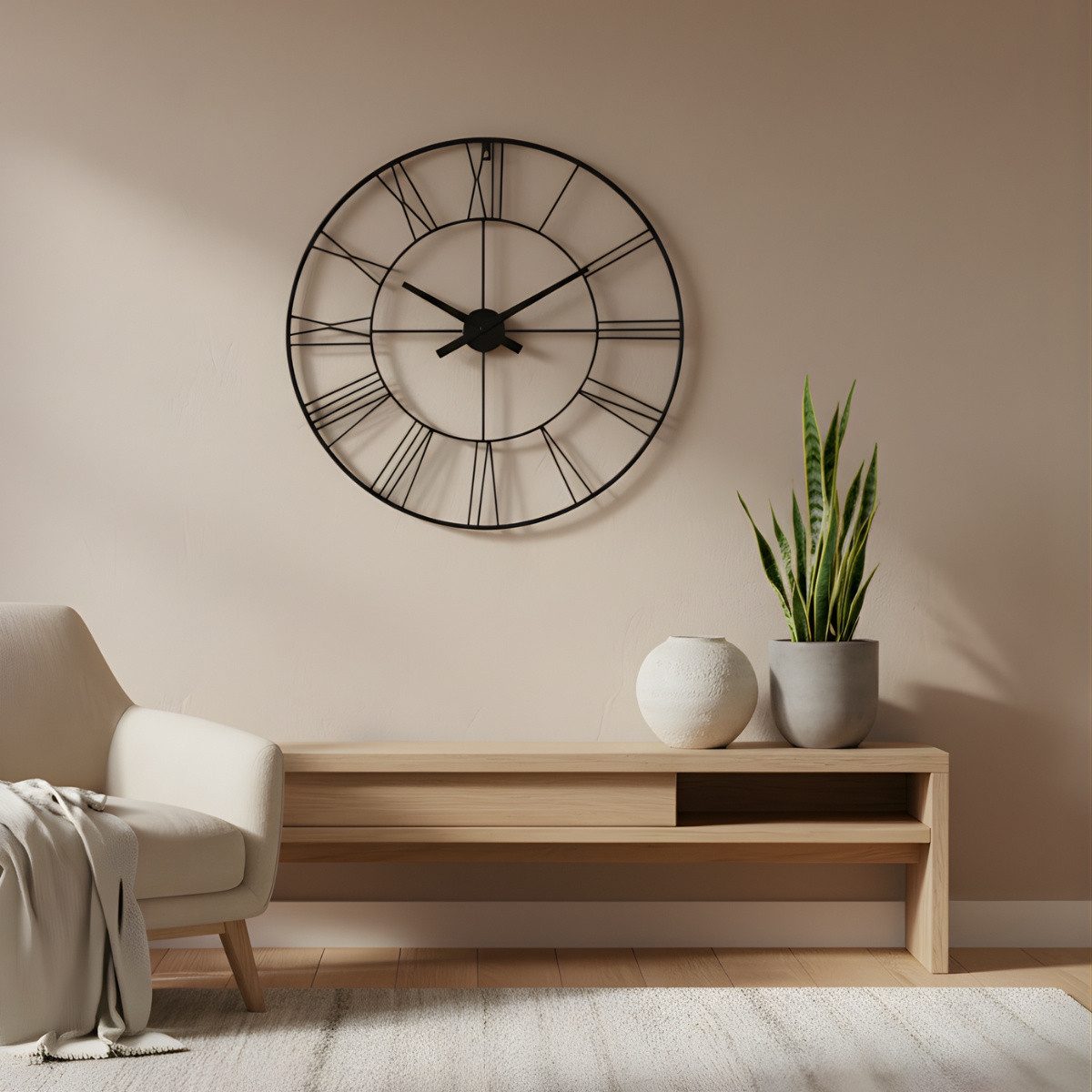 EDAXO Wanduhr Wanduhr im Industriestil ARATIO, Ø 70 cm